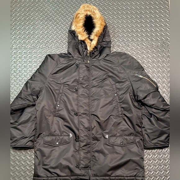 HQ Issue down insulated coat with fur hood face trim size 2XL - Picture 1 of 12
